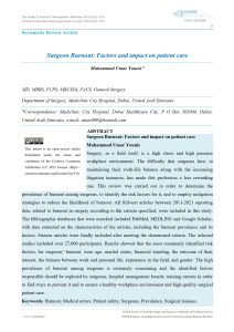 Surgeon Burnout: Factors and impact on patient care