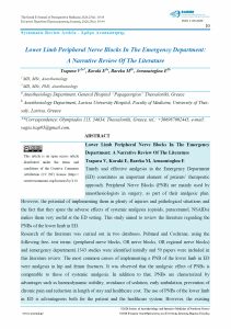 Lower Limb Peripheral Nerve Blocks In The Emergency Department: A Narrative Review Of The Literature